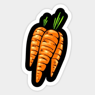 Vibrant Carrot Delight - Fresh and Juicy Vegetable Illustration Sticker